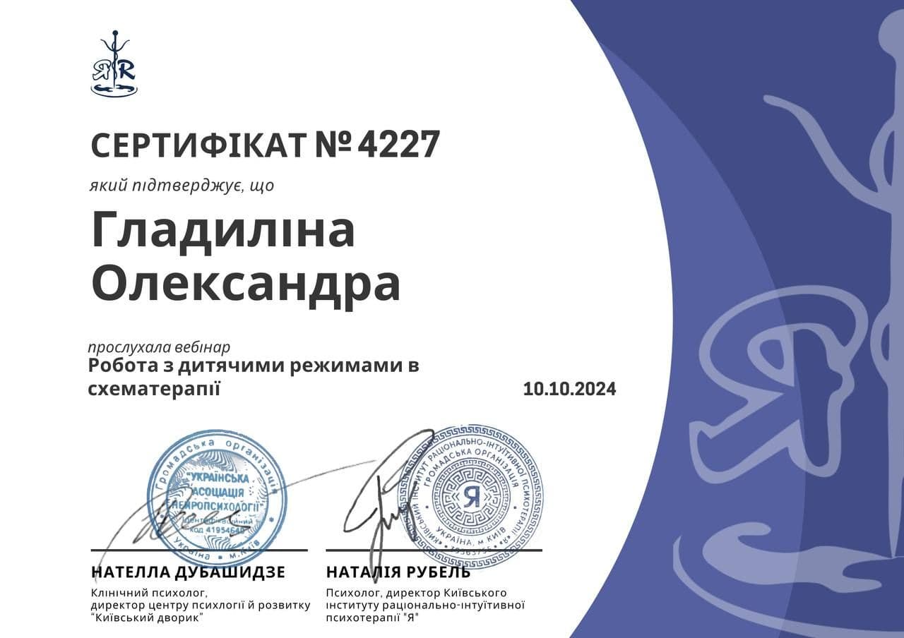 Тренинг схема-терапии по работе с детскими режимами